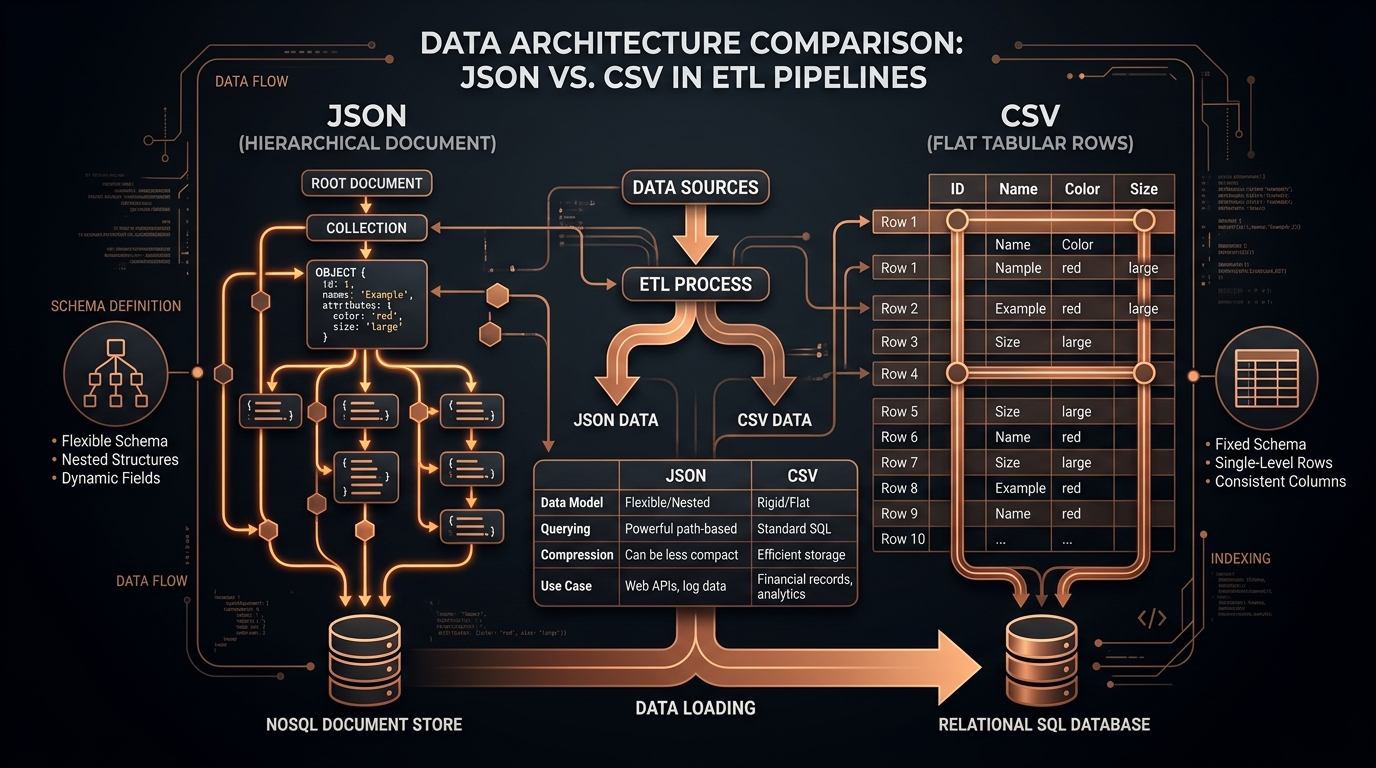 JSON vs CSV in ETL Pipelines